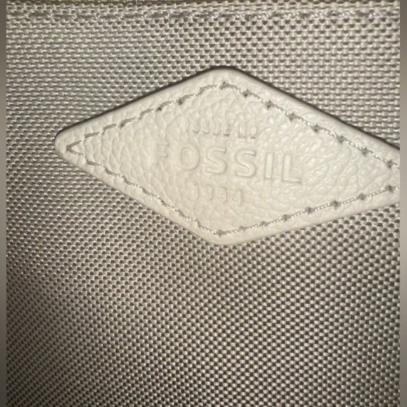 Fossil Hazel Leather Suede Crossbody Spring Stripe Multicolor Pink Blue White - Picture 11 of 16